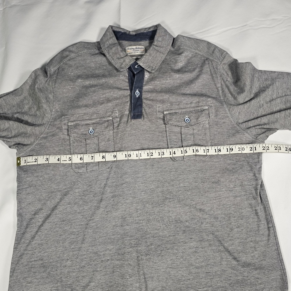 Tommy Bahama Jeans Island Modern Fit Polo Shirt Men Medium Gray Pima Cotton - Picture 5 of 10